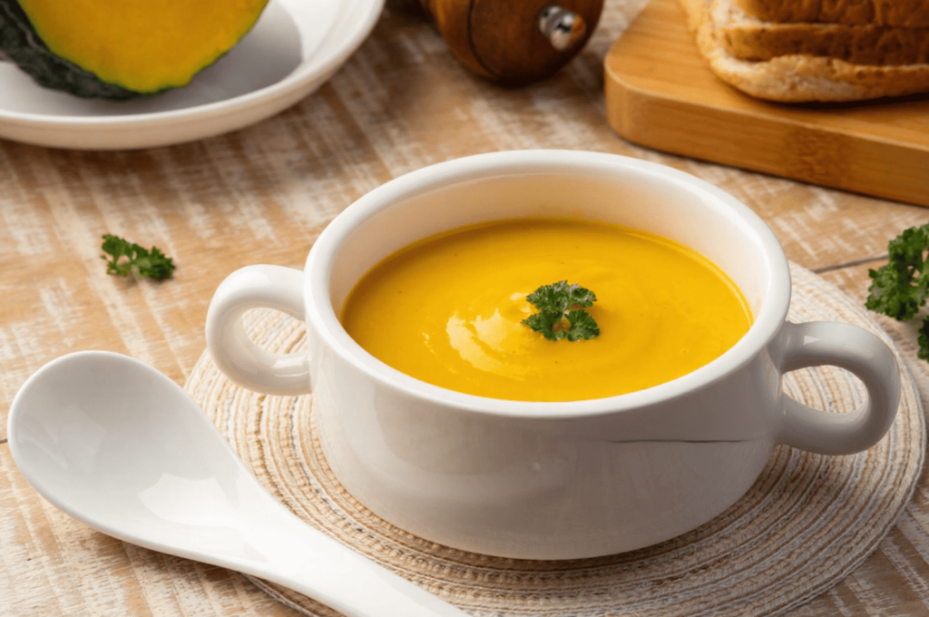 Soft foods like pumpkin soup are very good for children for their first meal after pediatric fillings.