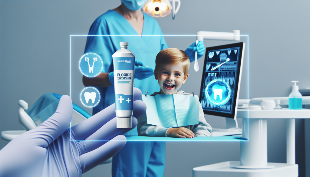 Child receiving professional fluoride varnish treatment at pediatric dentist office