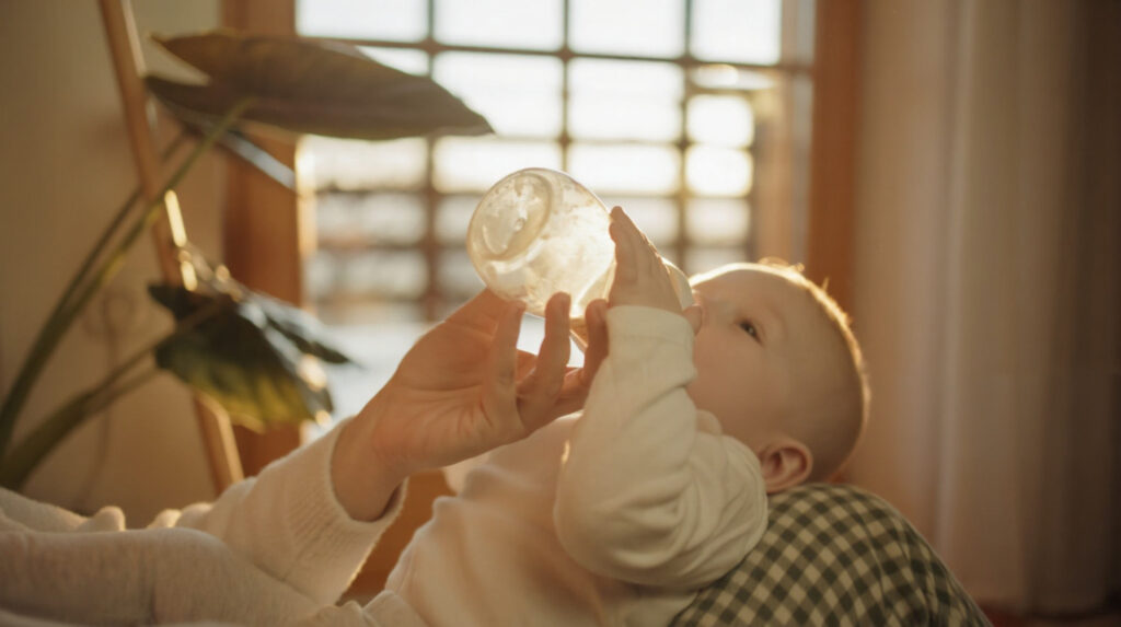 An infant is having difficulty maintaining a deep latch during breastfeeding.