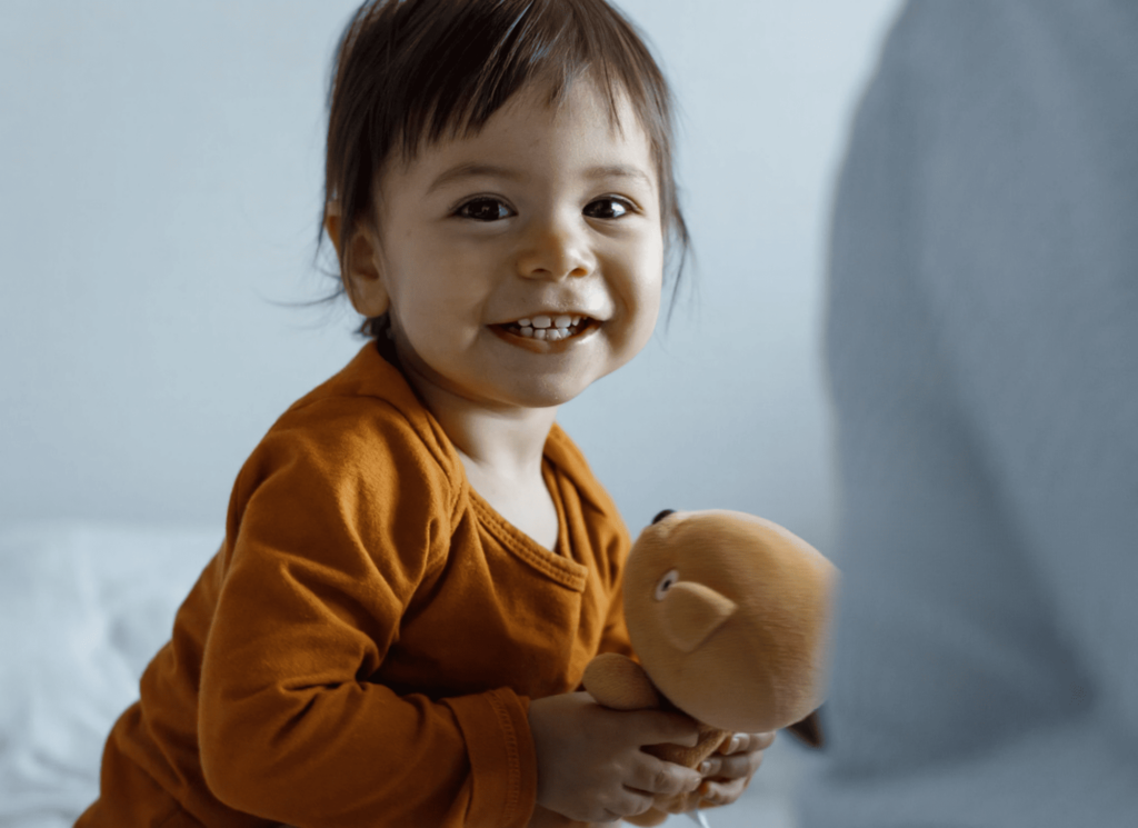 Parents bring their infant’s favorite stuffed animal to help them feel comfortable at the dental clinic.